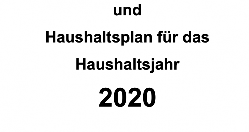 Haushaltssatzung Sindelfingen - Deckblatt des Haushaltsplans 2020