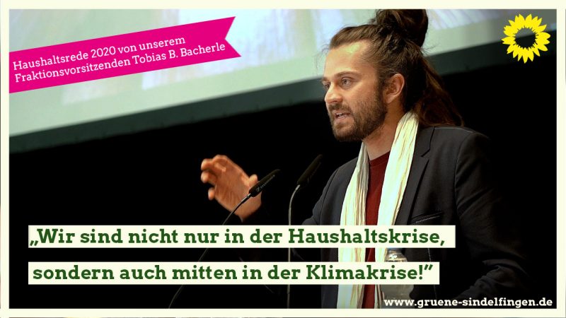 Tobias Bacherle Haushaltsrede Fraktionsvorsitzender Tobias Bacherle bei seiner Haushaltsrede