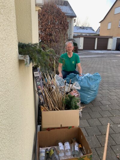 Gesammelter Müll von Silvester