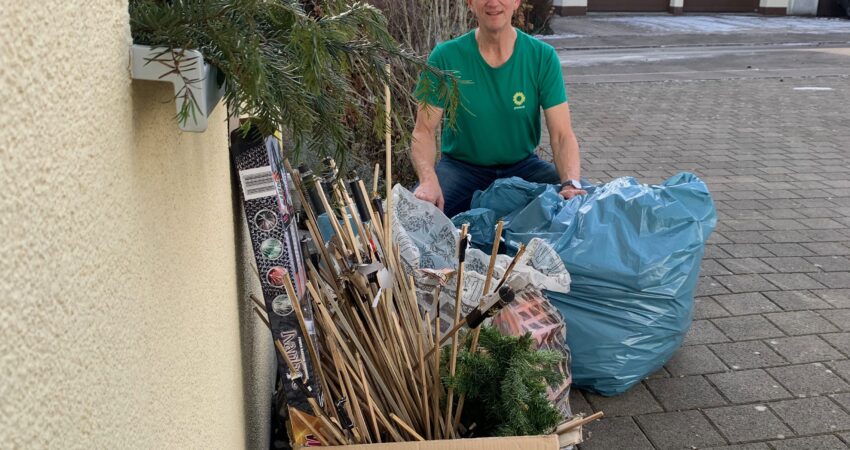 Gesammelter Müll von Silvester